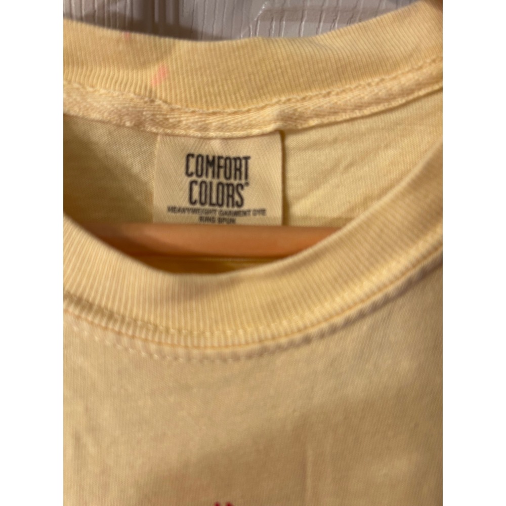 Comfort Colors Surfer Boy Pizza Graphic Tee Yellow Cotton T Shirt‎ Size Small - Picture 4 of 4